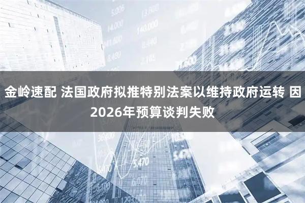 金岭速配 法国政府拟推特别法案以维持政府运转 因2026年预算谈判失败