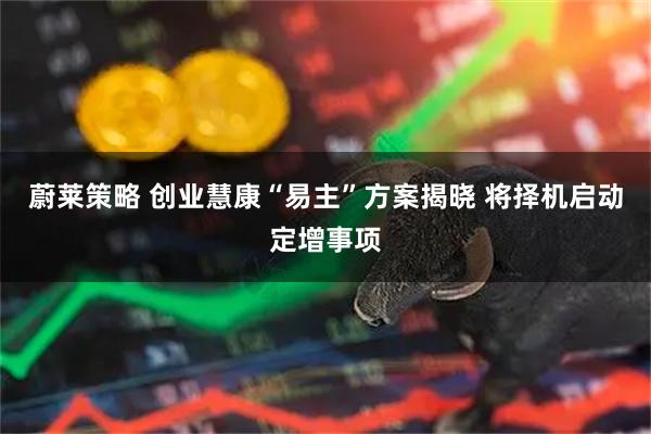 蔚莱策略 创业慧康“易主”方案揭晓 将择机启动定增事项