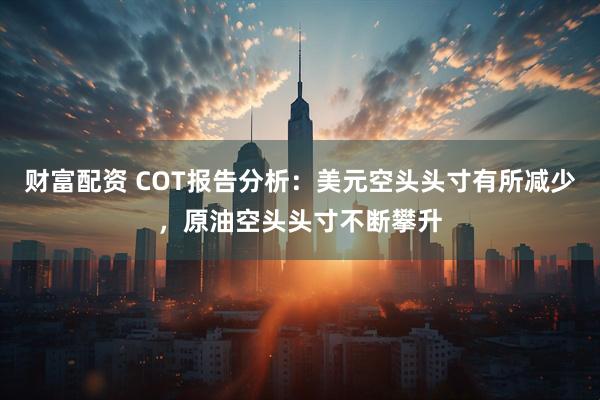 财富配资 COT报告分析:美元空头头寸有所减少,原油空头头寸不断攀升